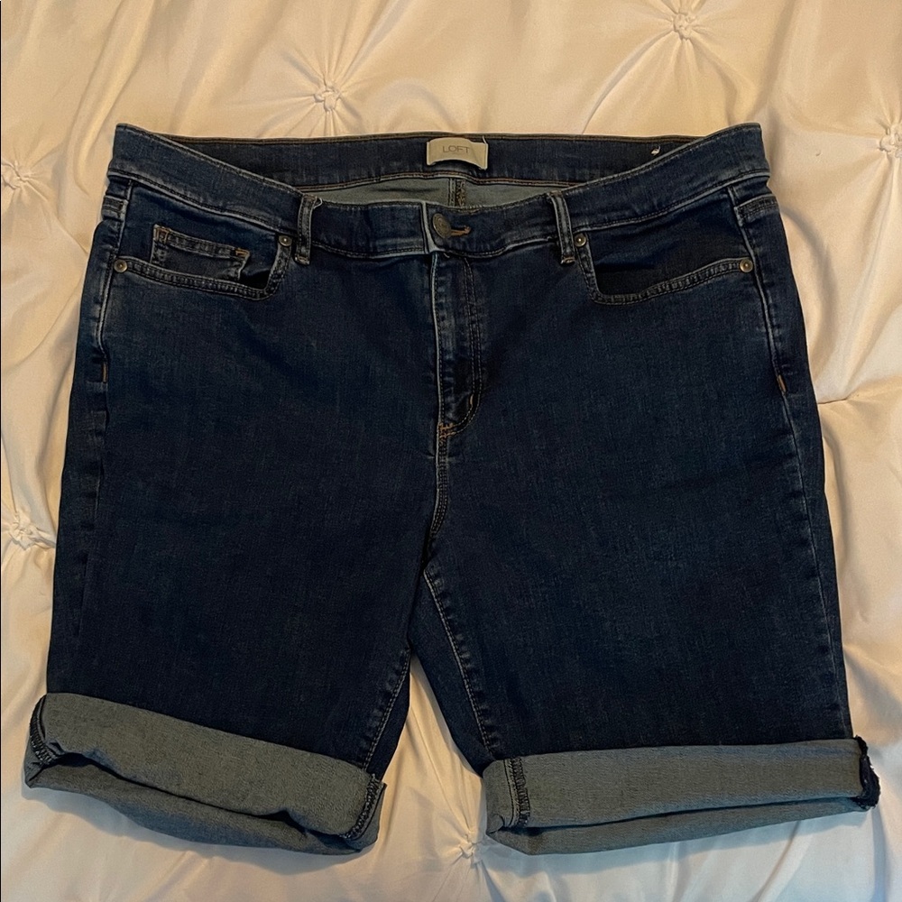 LOFT Dark Blue Jean Shorts